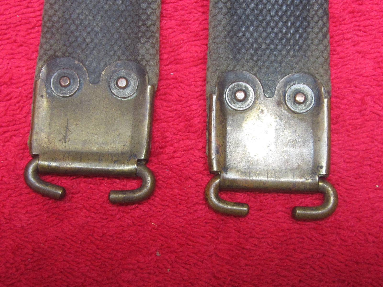 British Original WWII Web Enfield Rifle Sling W/Brass Hooks