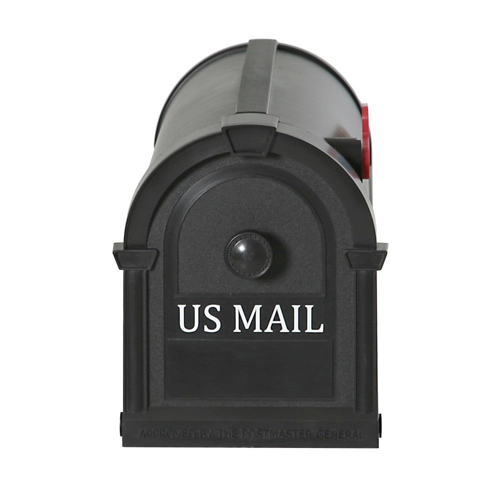Postal Pro, The Hampton Mailbox, Durable Plastic, Easy to Install, Flag Black
