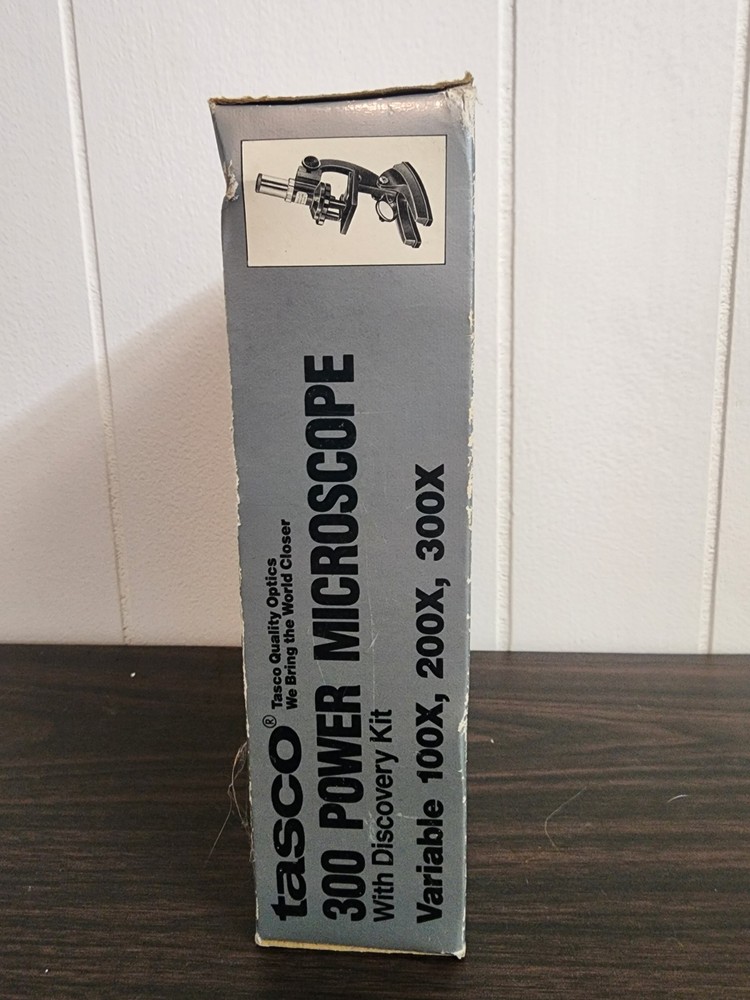 Vintage - 1988 Tasco 300E Variable Power Microscope with Discovery Kit