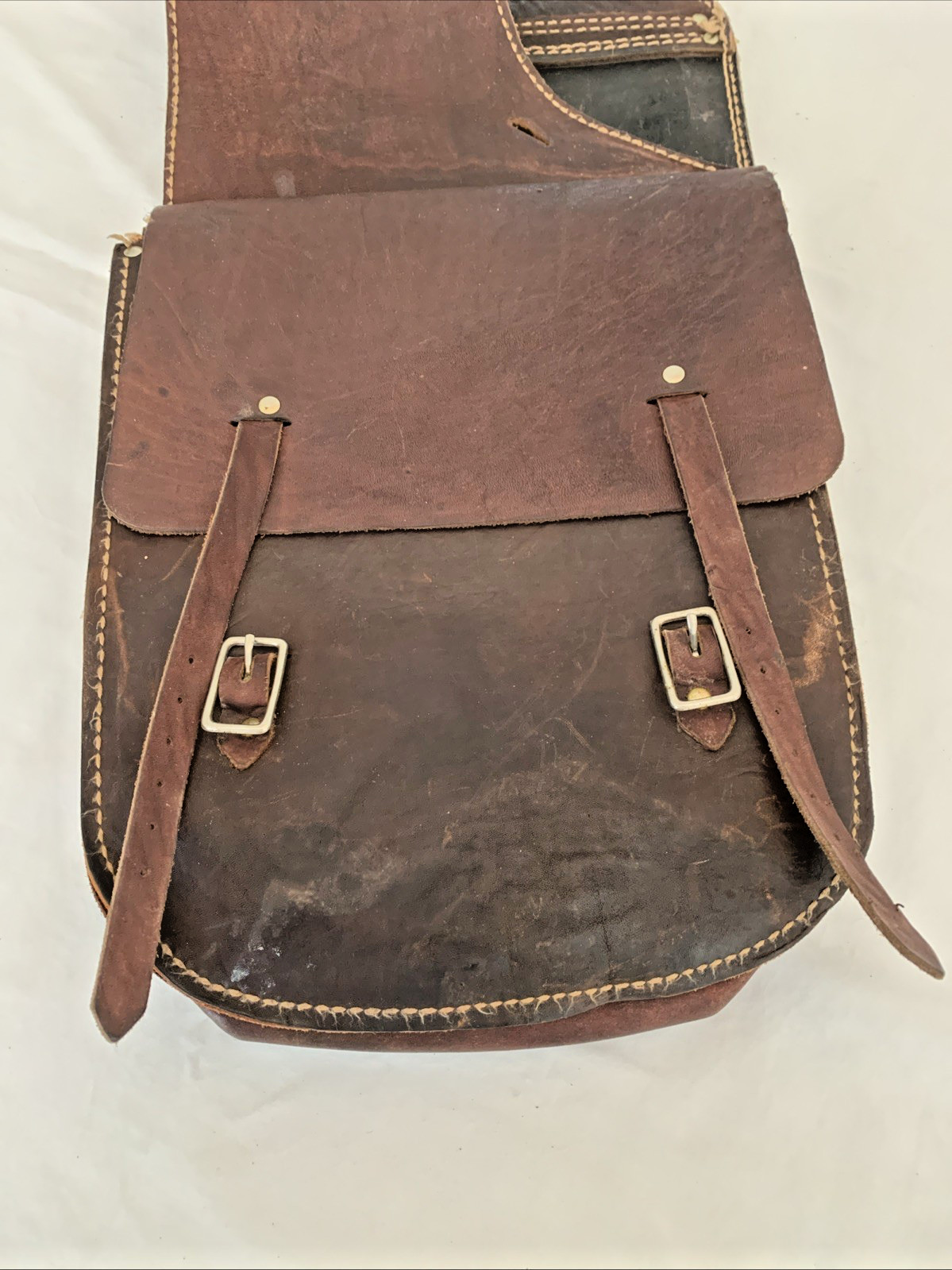 Vintage Leather Saddle Bags • Western Cowboy Horse Tack
