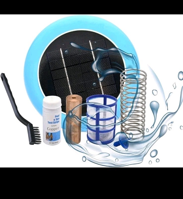Solar powered Pool Ionizer Kills Algae Reduces Chlorine,Covers up to 35,000 gal
