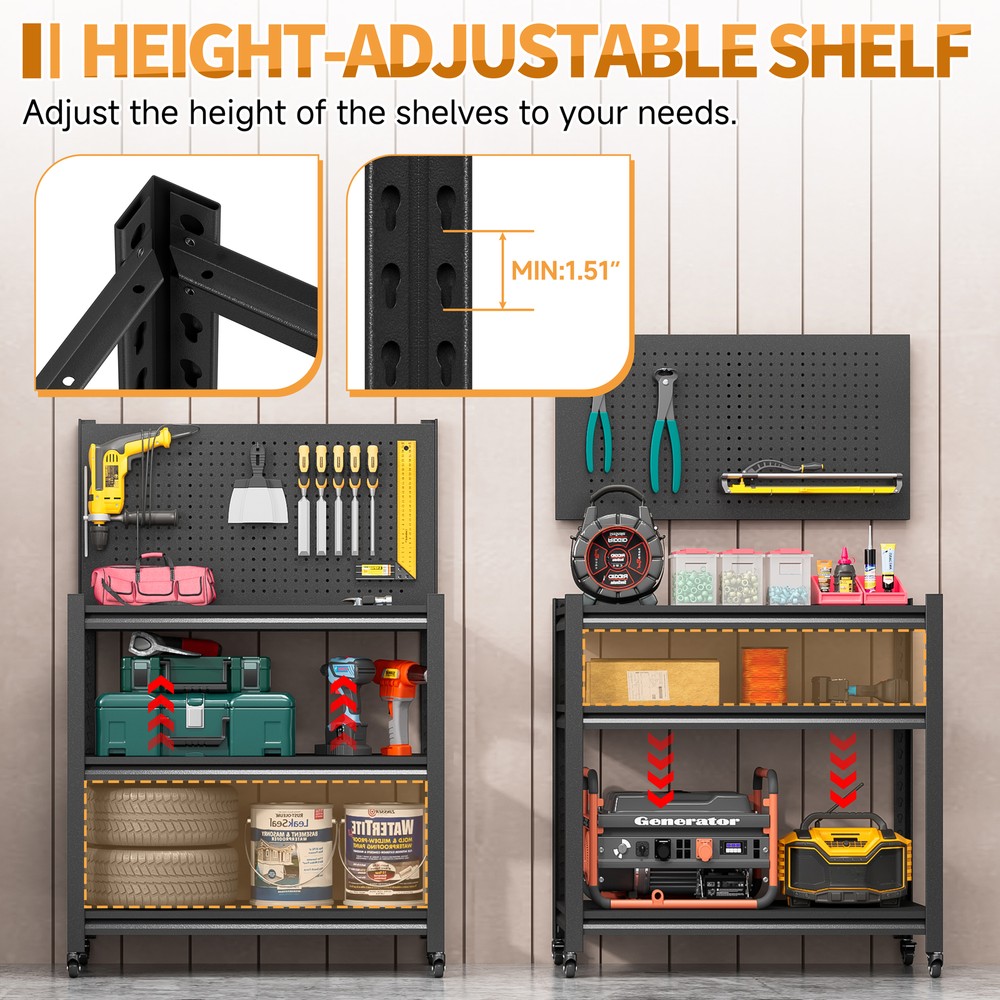Metal Storage System, 8-Pcs Workshop Cabinet Set for Organizing Garage/Tools Box