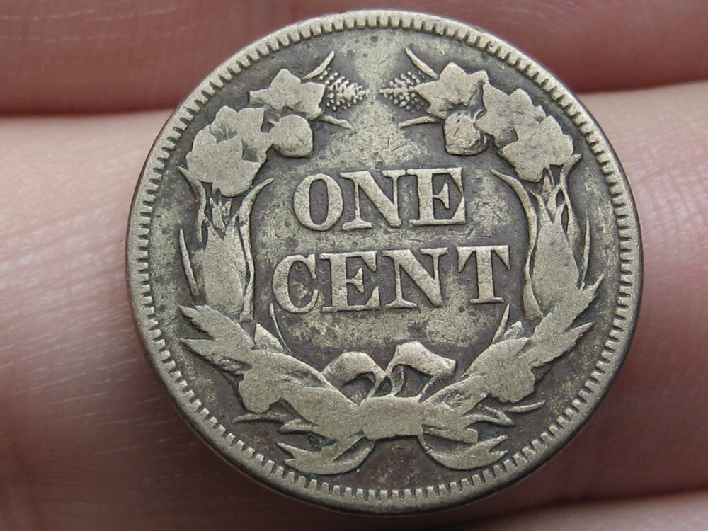 1858 Flying Eagle Penny Cent- Large Letters, VF Details