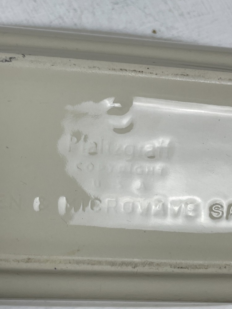 Pfaltzgraff 8"x4" Rectangular Filigree Mini Loaf Pan w/ Handle Off White