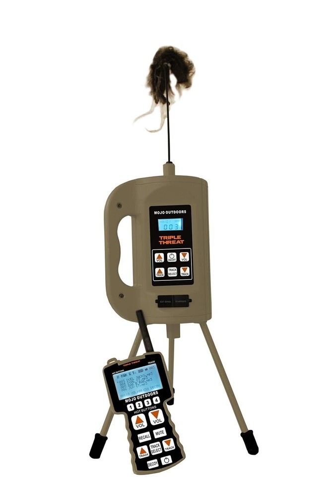 MOJO Outdoors Triple Threat E-Caller Predator Call Decoy, 3-Part Complete