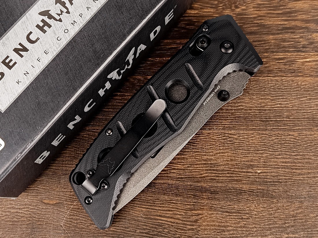 Benchmade 275GY-1 Adamas Black G10 Handle CPM-CruWear Folding Knives w/ Sheath