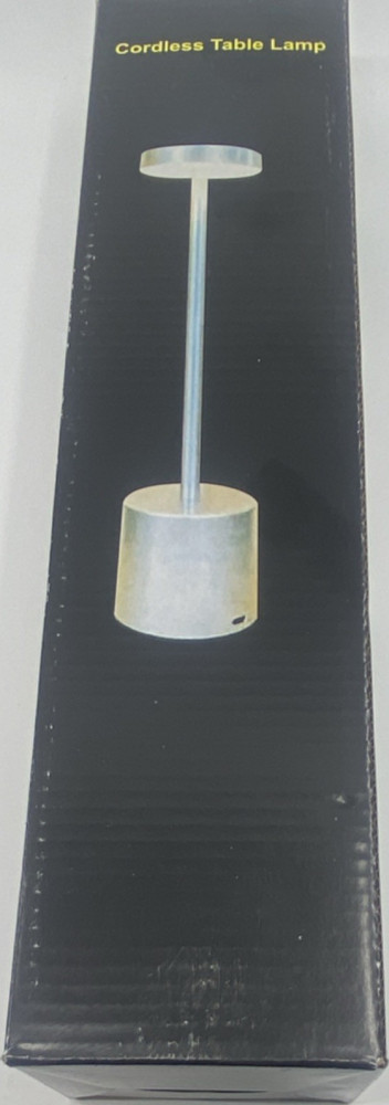 Cordless Silver Table Lamp, Battery Powered Table Lamp, Cordless Design