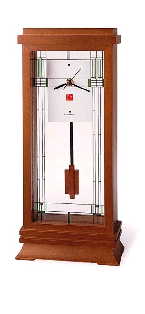 Frank Lloyd Wright Mantel Clock by Bulova B1839 NIB