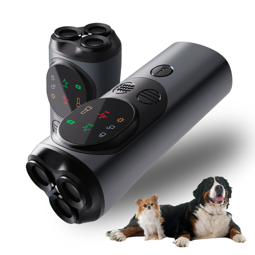 Ultrasonic Dog Bark Control Device | Rechargeable Trainer w/ Flashlight | Safe