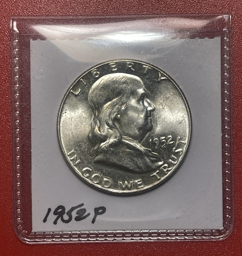 1952 P Franklin Silver Half Dollar, Choice to Gem Uncirculated.