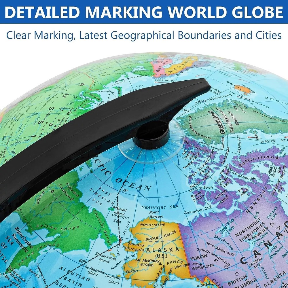 13" Interactive Desk Classroom Decorative Globe World Map - NIB