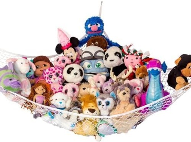 Triangular Stuffed Animal Hammock - Space-Efficient Décor for Kids' Rooms
