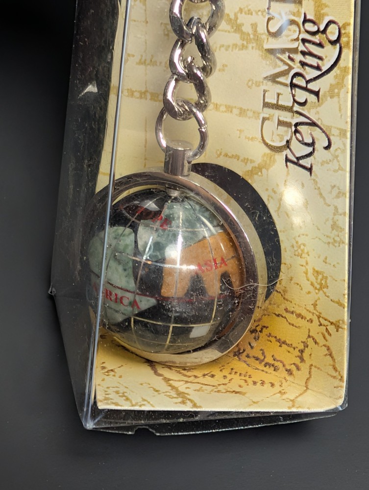 Gemstone Globe Keychain New