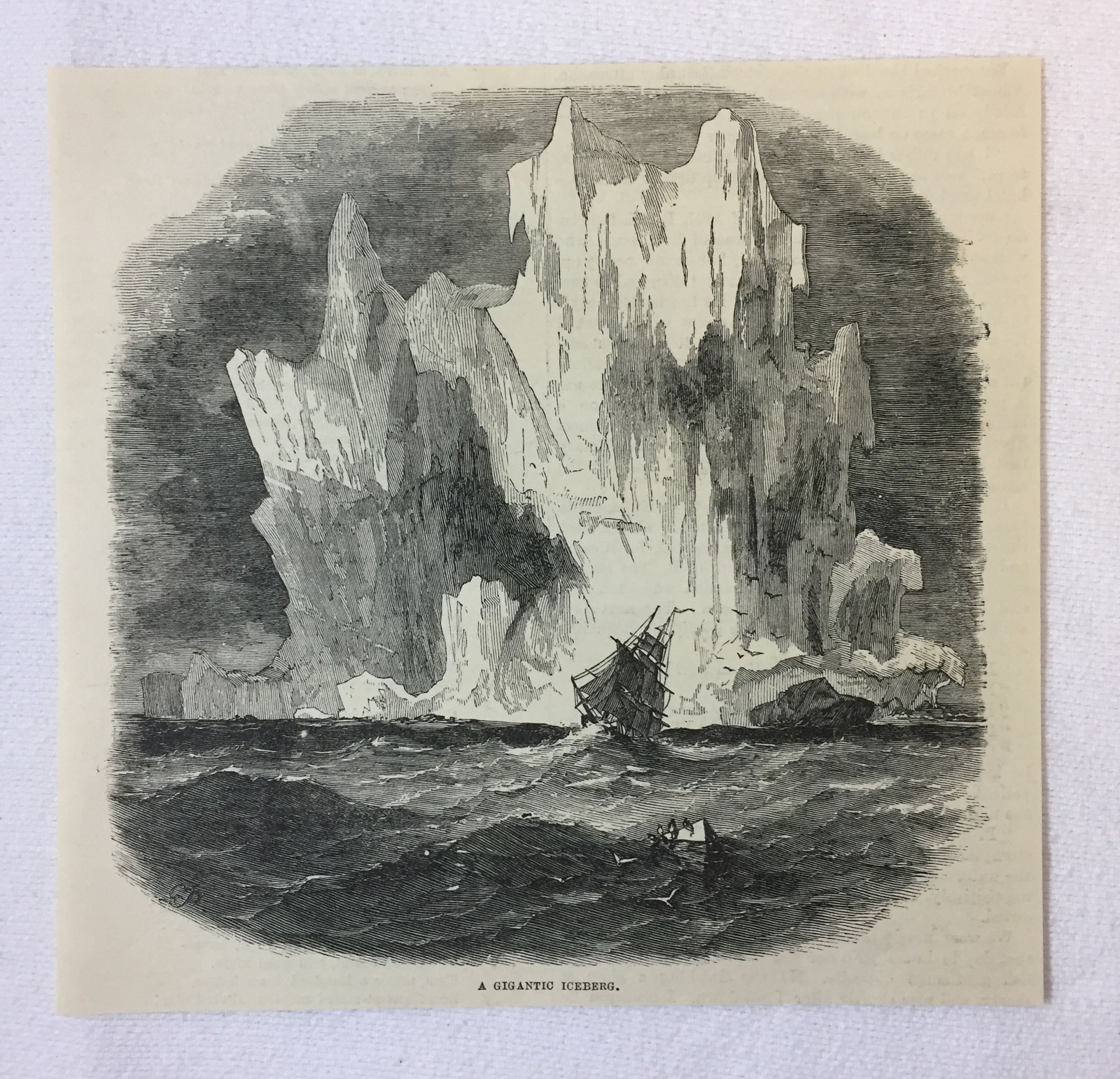 1880 magazine engraving~ A GIGANTIC ICEBERG