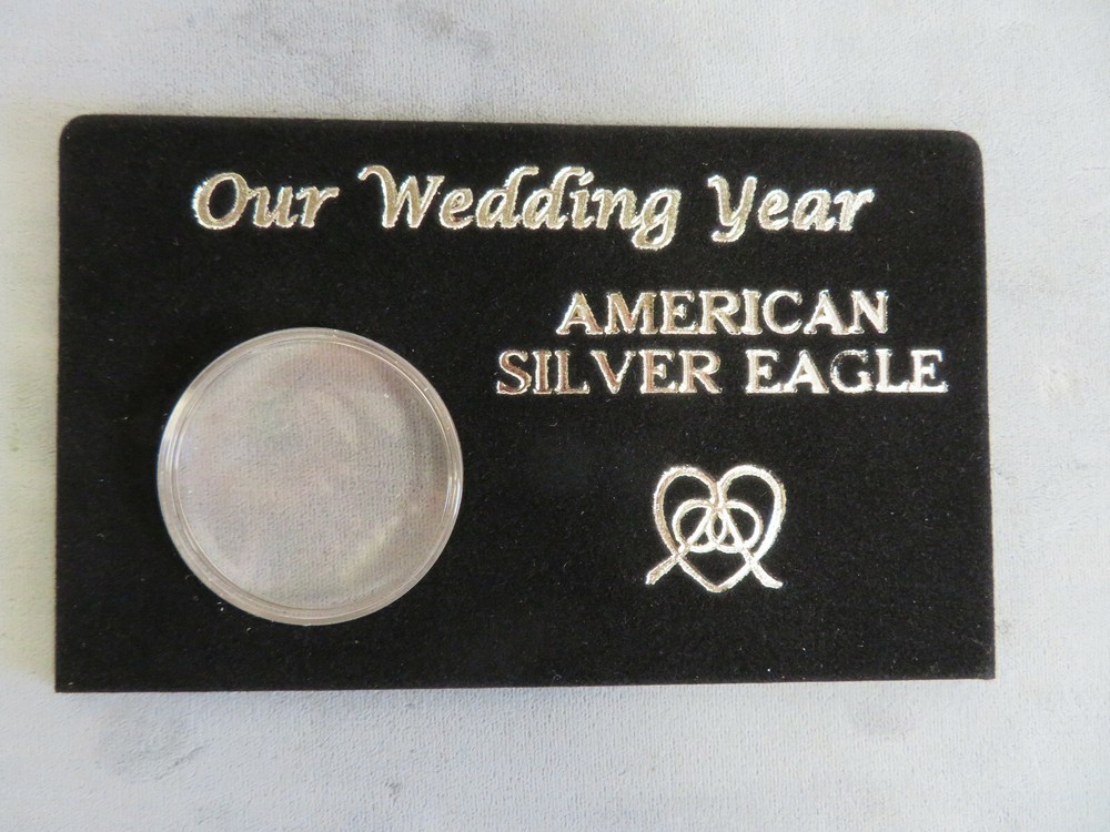 Silver Eagle "OUR WEDDING YEAR" Display Holder & Stand NO COIN