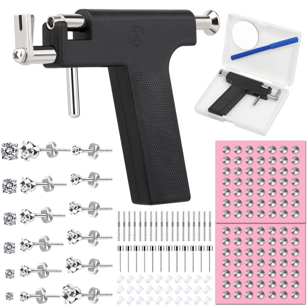 Complete Ear Piercing Tool Kit - Fast, Safe, and Easy with Storage Box Included