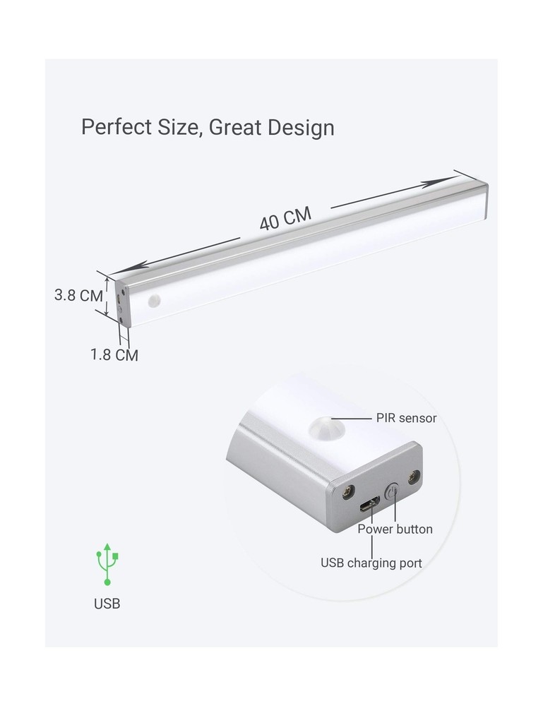 Automatic Wireless 48 LED Kitchen Cabinet Lighting Motion Sensor Re... Fast Ship