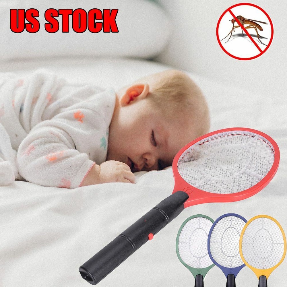Handheld Electric Mosquito Swatter Zapper Killer Bug Insect Wasp Racket