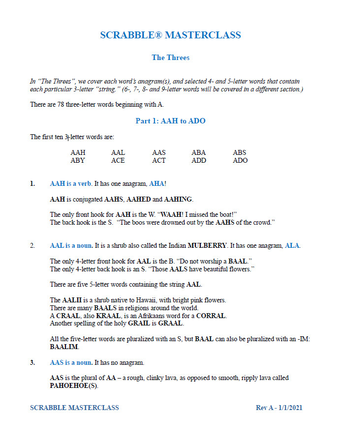 Scrabble Masterclass Subscription