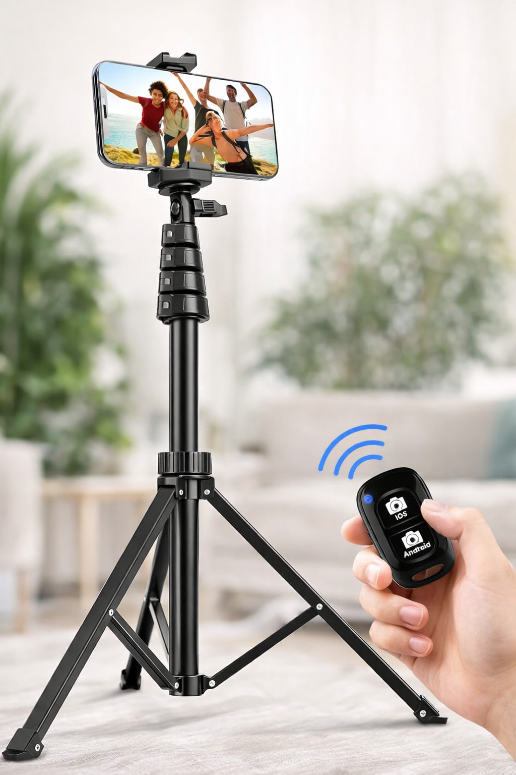 62“ Lightweight Phone Tripod w/Remote, Adjustable Perfect for Vlogging &Selfies