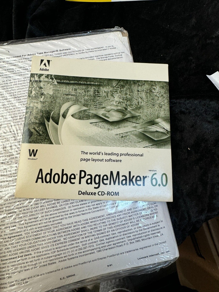 Adobe Pagemaker 6.0 Upgrade Software Bundle 3.5 & CD Media Type on Call