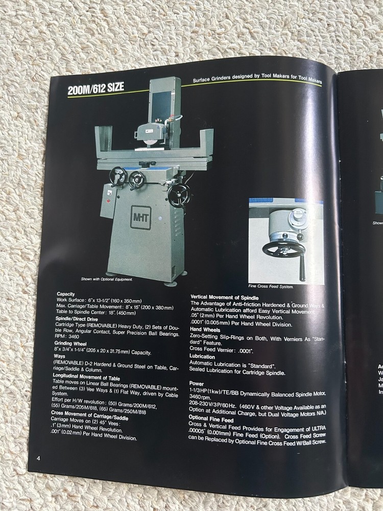 MITSUI PRECISION SURFACE GRINDERS MACHINE SALES CATALOG