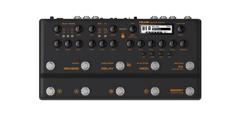NuX Trident NME-5 Guitar Amp Modeler + Effects Processor Pedal. New!