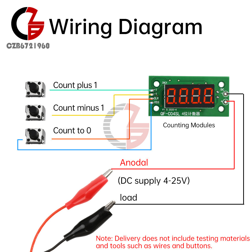 DC4-25V 4-digit Electronic Digital Counter Module With Power Cut Memory Function