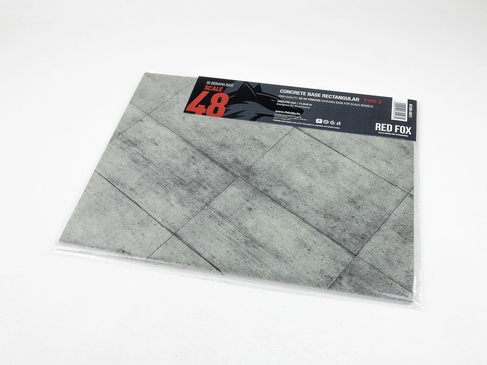 Red Fox DB-48013 1/48 3d Diorama Base Concrete Base Rectangular Type 3 300x230mm