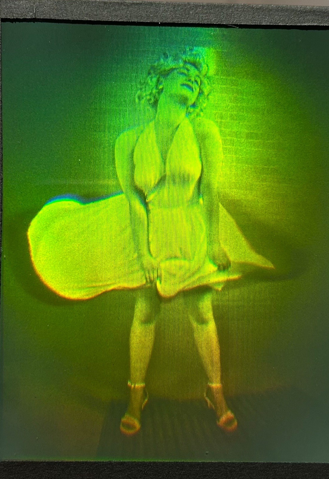 True 3D laser hologram. option hologram. Marylin moment. Vintage