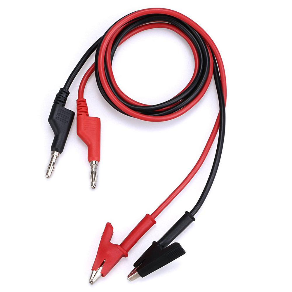 Multimeter Banana Plug to Crocodile Alligator Clip Test Probe, 2PCS 4Mm Stackabl