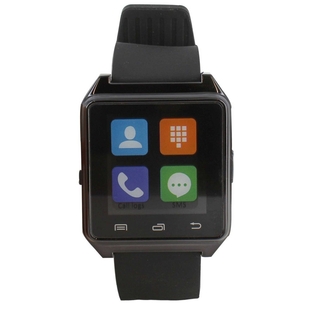 iTime Bluetooth Smart Watch Black Silicone Band Touch Screen Controls $99
