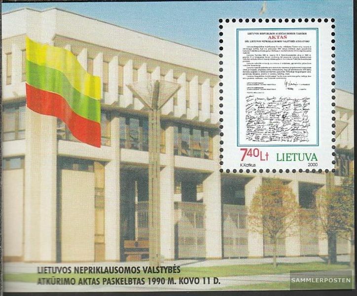 Lithuania block18 MNH 2000 Independence