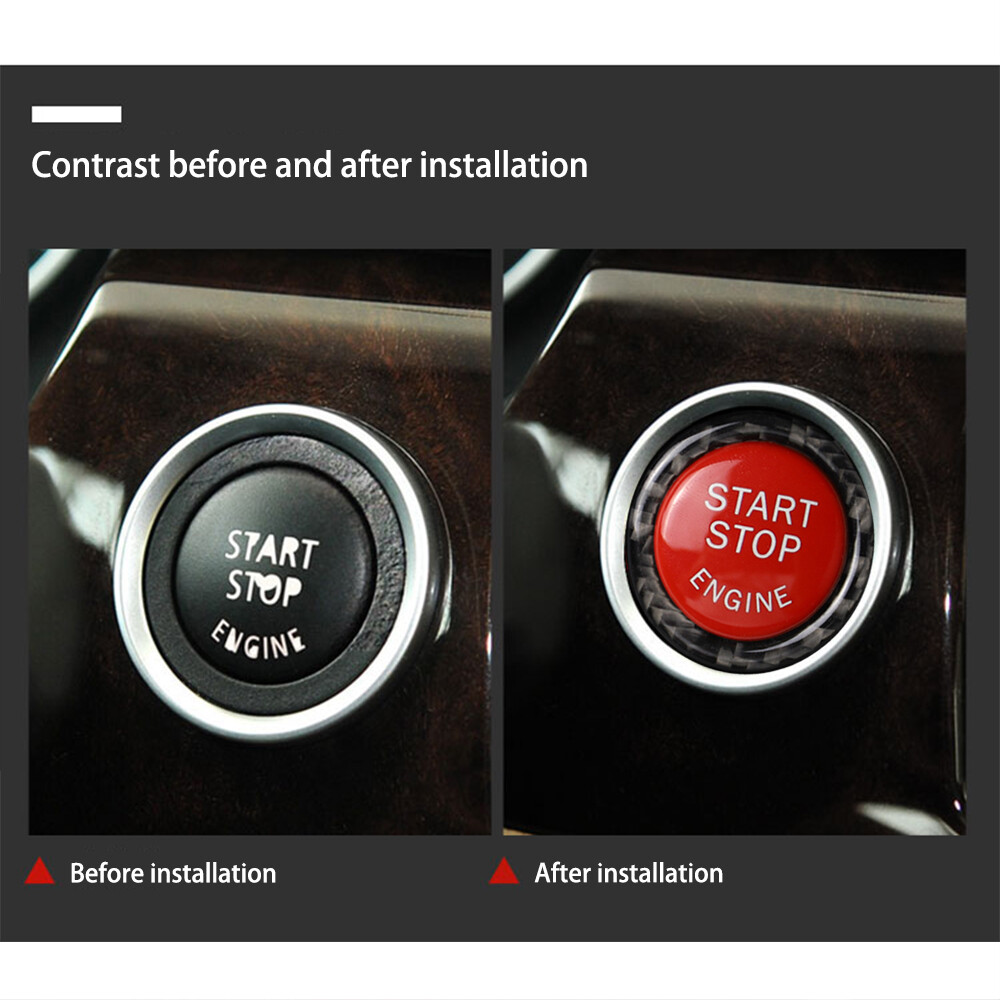 Red Engine Start Stop Push Button Cover&Ring Trim For BMW E90 E92 E93 2009-2012