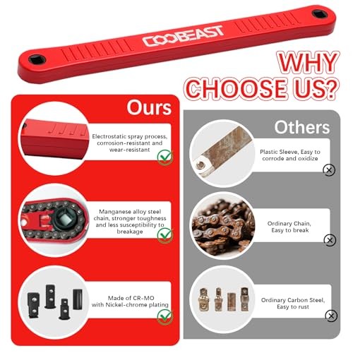 Offset Extension Wrench Impact Ready Socket Wrench Extender Tool Medium Red