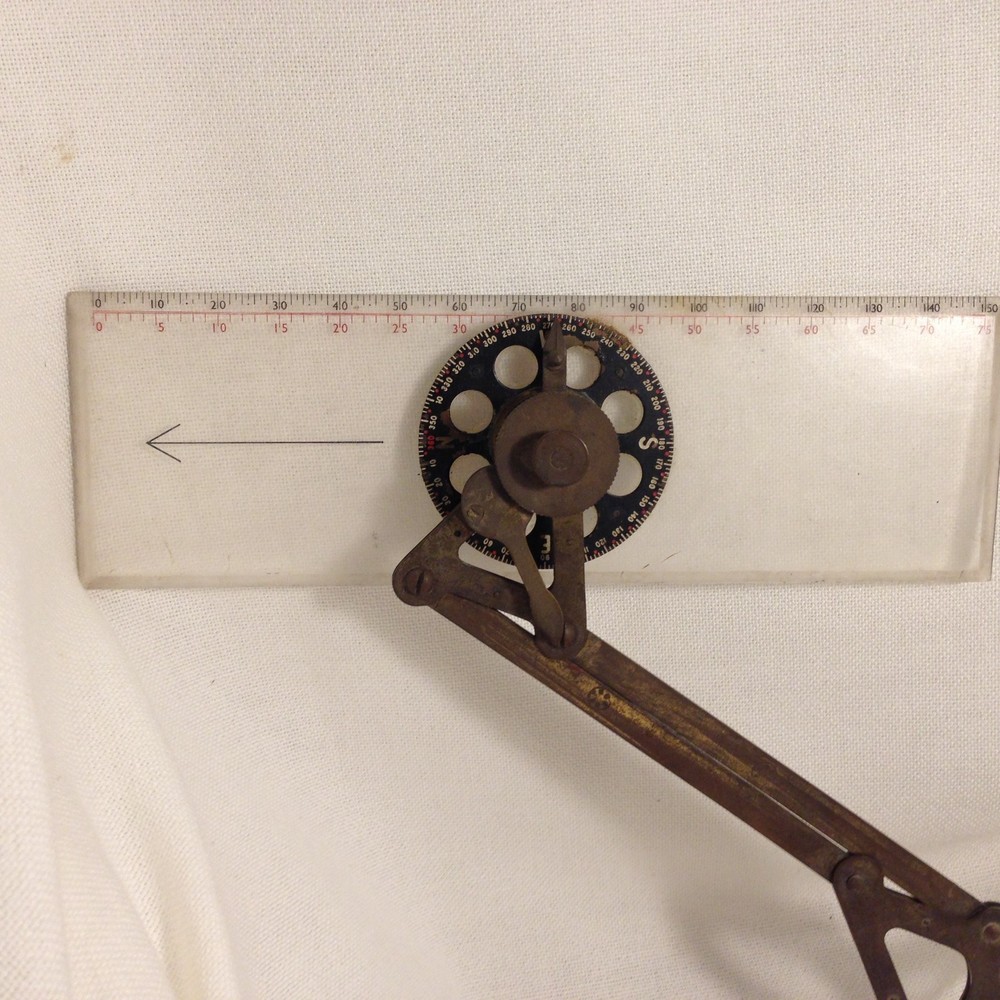 WWII RAF Air Force Navigators Chart Table Plotter Arm Perspex Rule BETEC Bomber