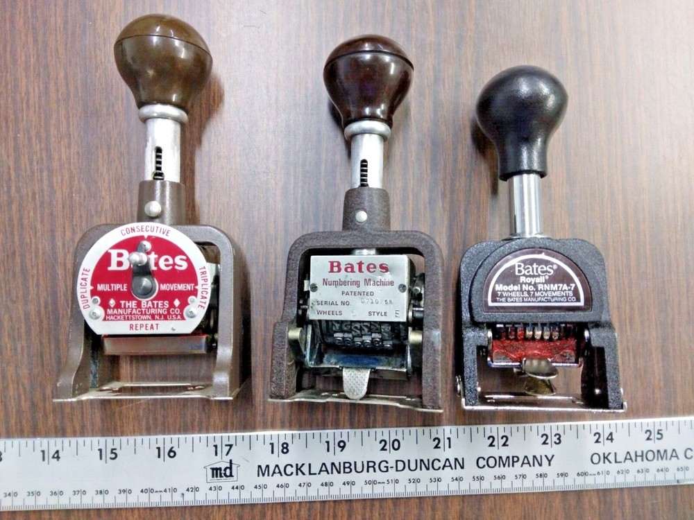 Bates Numbering Machine,  Qty 4, plus Bonus unit