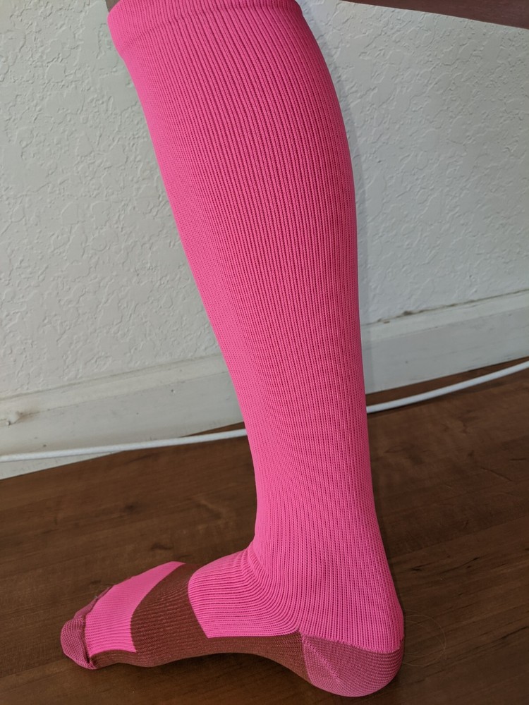 pink compression socks support under knee lightweight for medium support florida