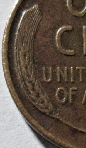 1919-D WHEAT CENT, BROWN, XF/AU CONDITION, REVERSE DIE CRACK ERRORS, CIRCULATED
