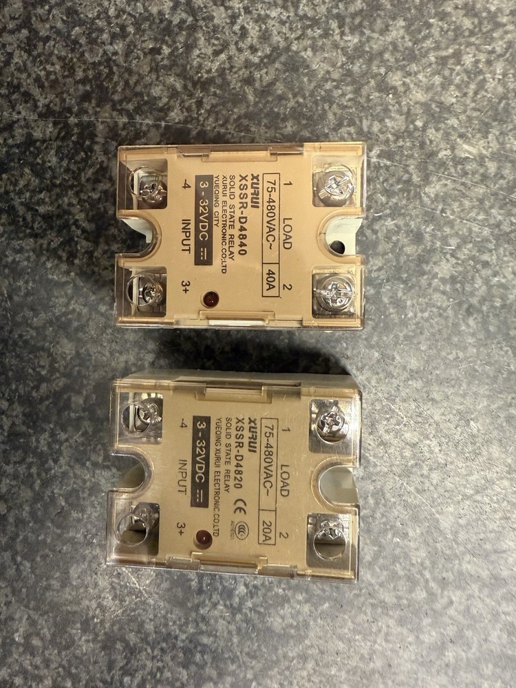 XSSR-DA4840 Solid State Relay 40A Load 75-480 VAC Control 3-32 VDC & DA4820 20A