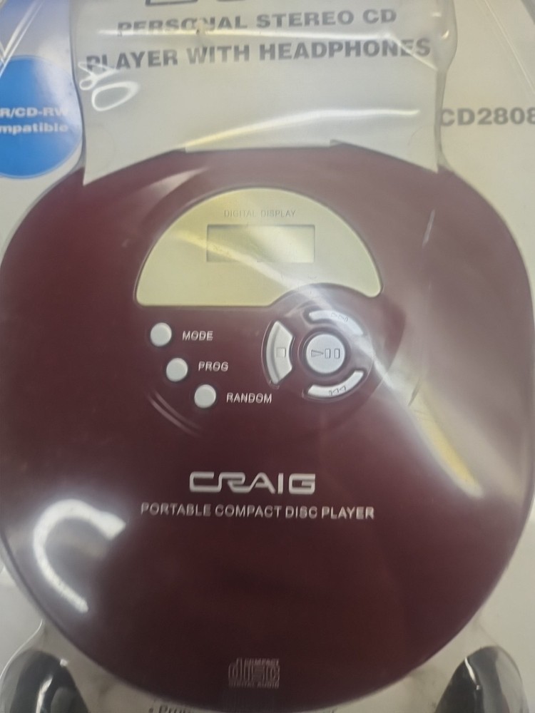 Craig Portable Compact Disc Player with Headset CD2808A New