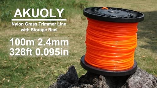 Grass Strimmer Line 328ft .095'' Round String Trimmer Line 2.4mm Replacement