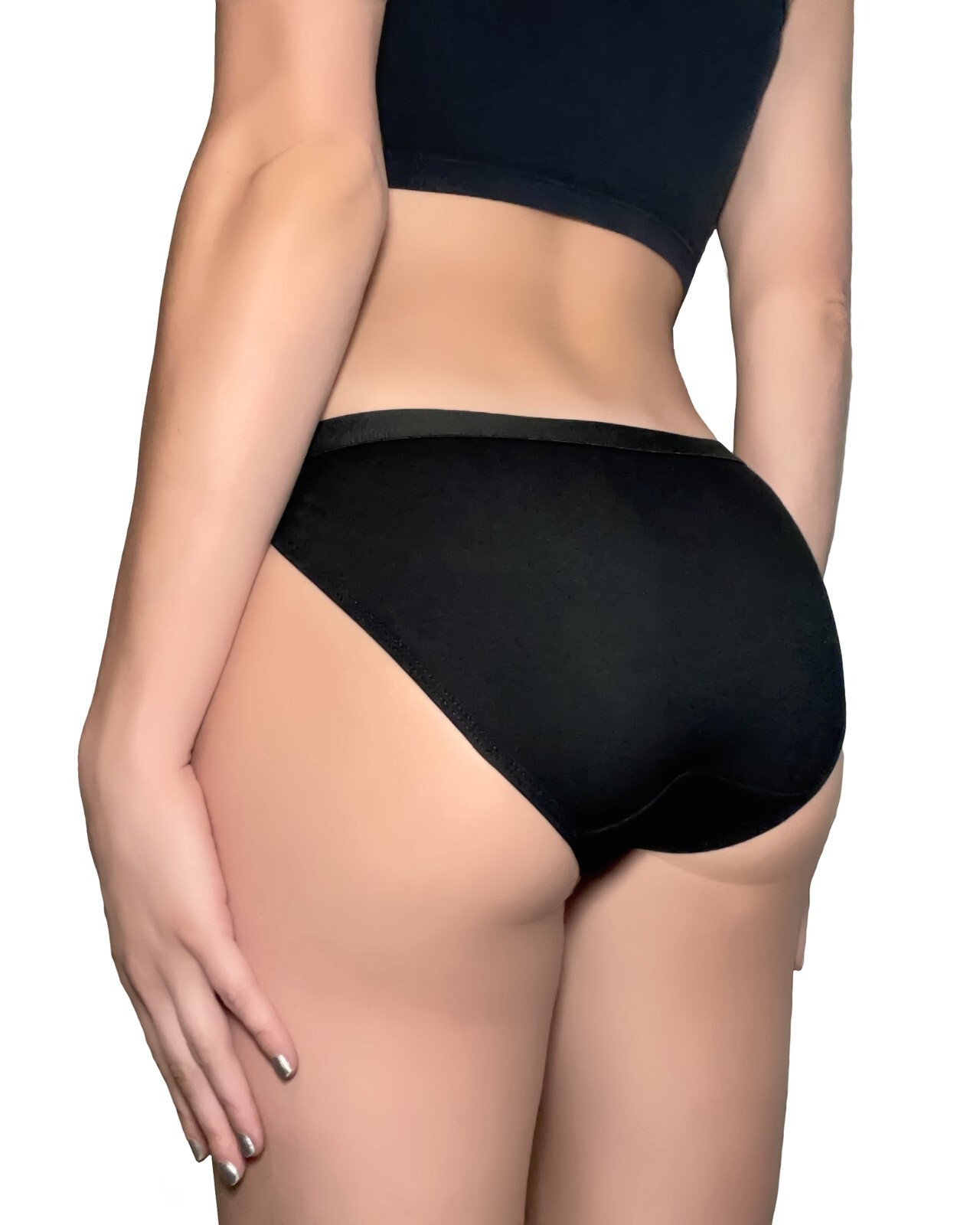 Nabtos Women Cotton Black Bikini String Underwear Cheeky Hi Cut Panties Pack 6