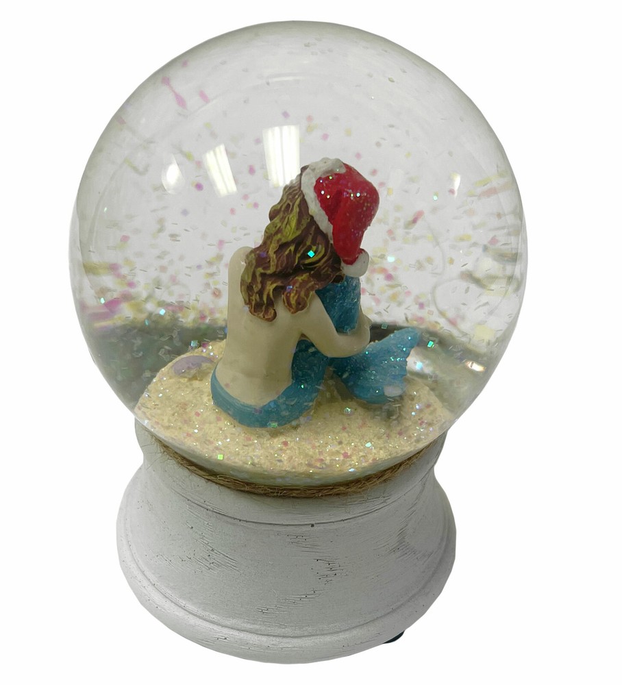 Holiday Mermaid Round Snow Globe