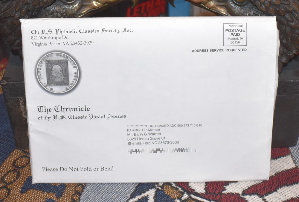 The Chronicle of the U.S. Classic Postal Issues Feb 2018 Vol. 70 No. 1 NEW