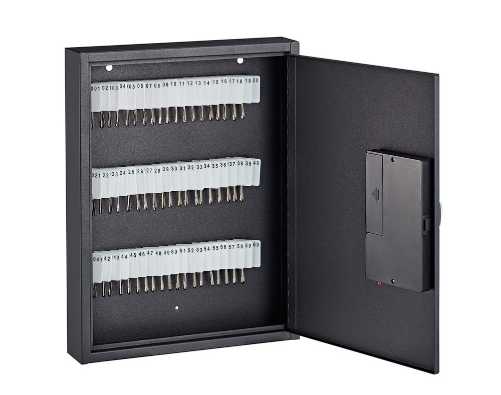 Key Holder Wall Mount - 60 Keys Lock Box with Code, Key Cabinet Wall Mount, V...
