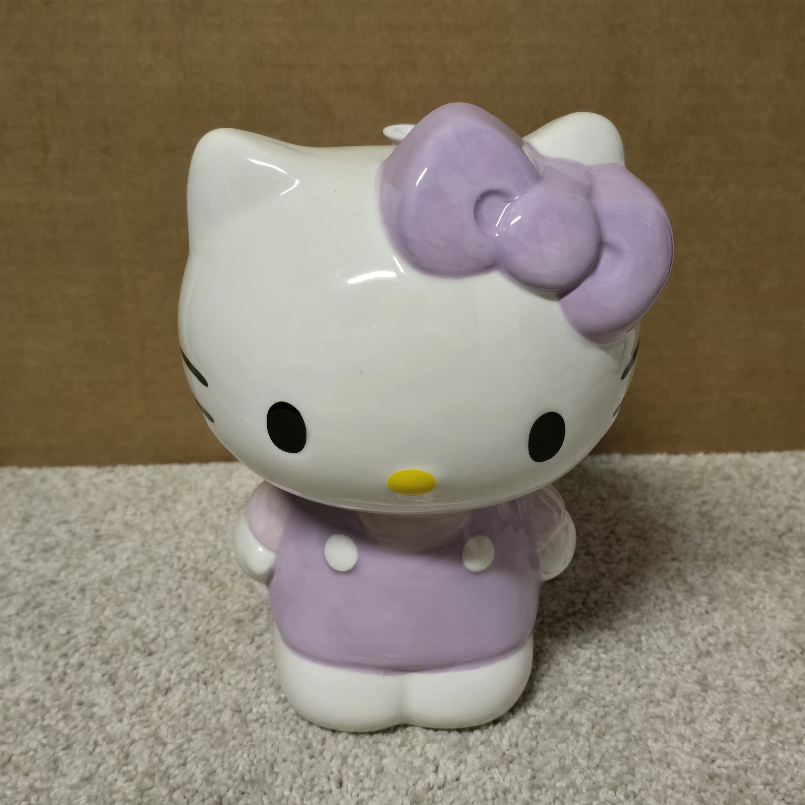 Hello Kitty Lavender Ceramic Toilet Brush & Holder  Bathroom Decor NEW