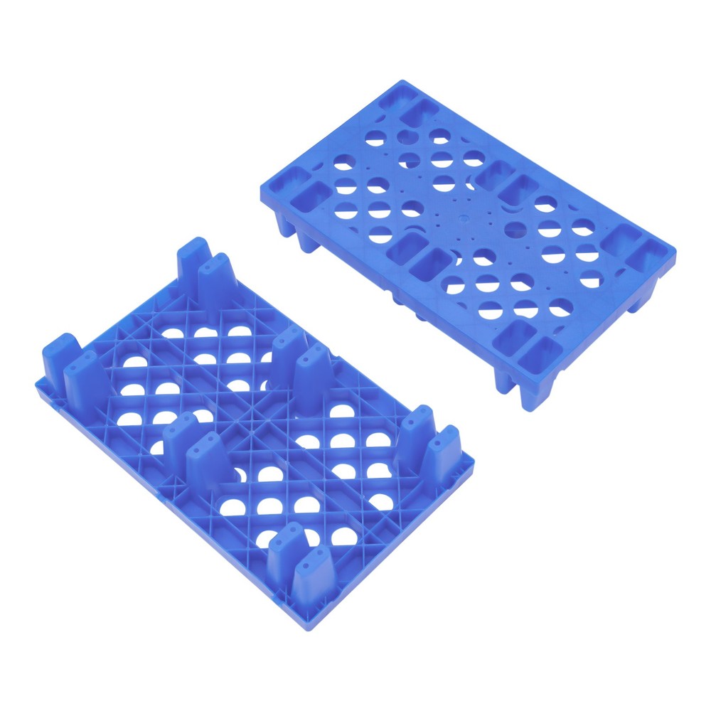 6-Pack Plastic Pallets 20x12x4in, 330lb Capacity Moisture Proof Stackable Pads
