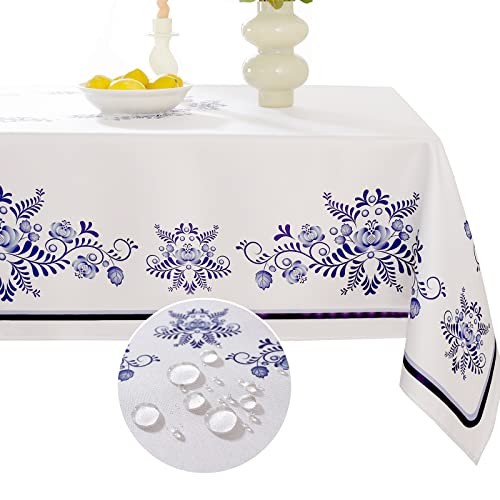 Rectangle Tablecloth Blue 120" x 60" (Rectangular) Blue and White Porcelain