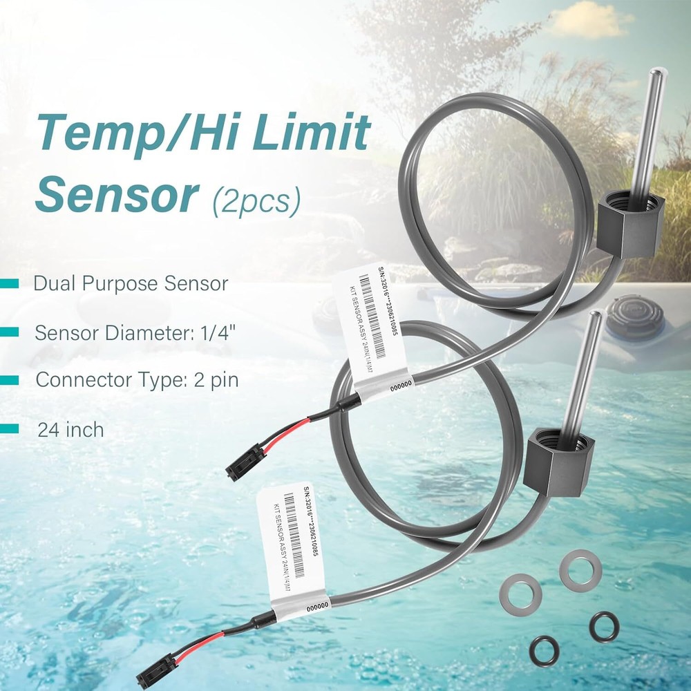 for Balboa Spa Heater M7 System 1/4" Sensor Diameter 24" Temp/Hi Limit Sensor
